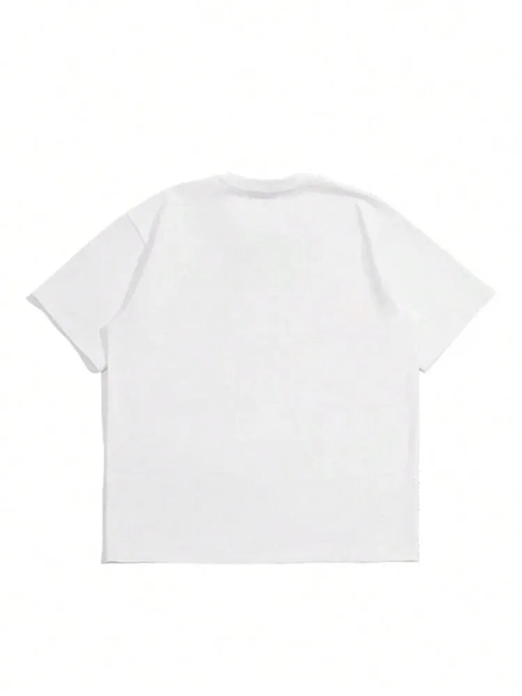Men's pure cotton short sleeve t-shirt in Japanese retro style, solid colour design, available in multiple sizes
