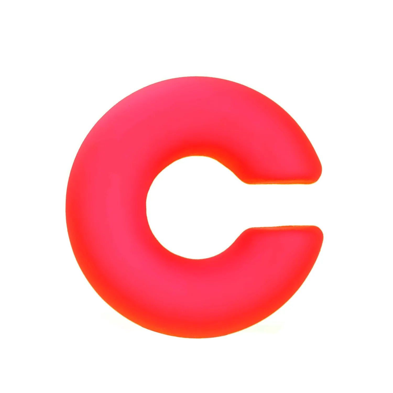 A pair of matte coarse finish round C-shaped clip-on earrings for women, shown in a candy colour.