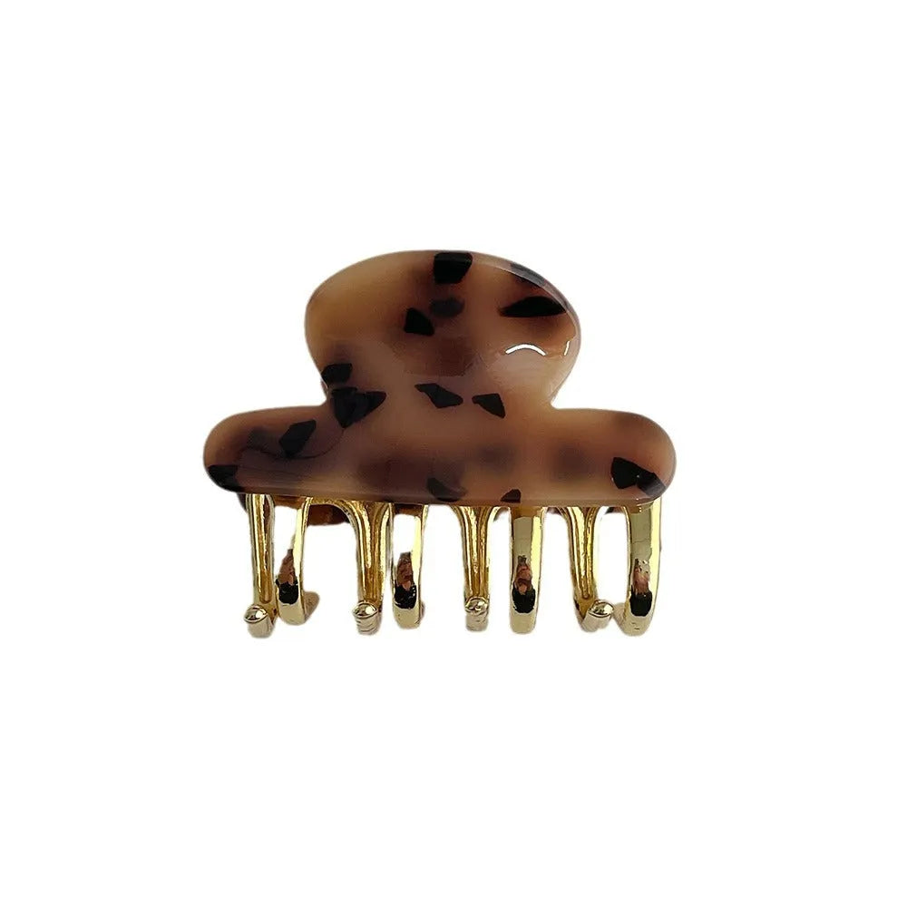 Women's retro acetate hair barrettes with metal grip in medium size showing four R08 colour options