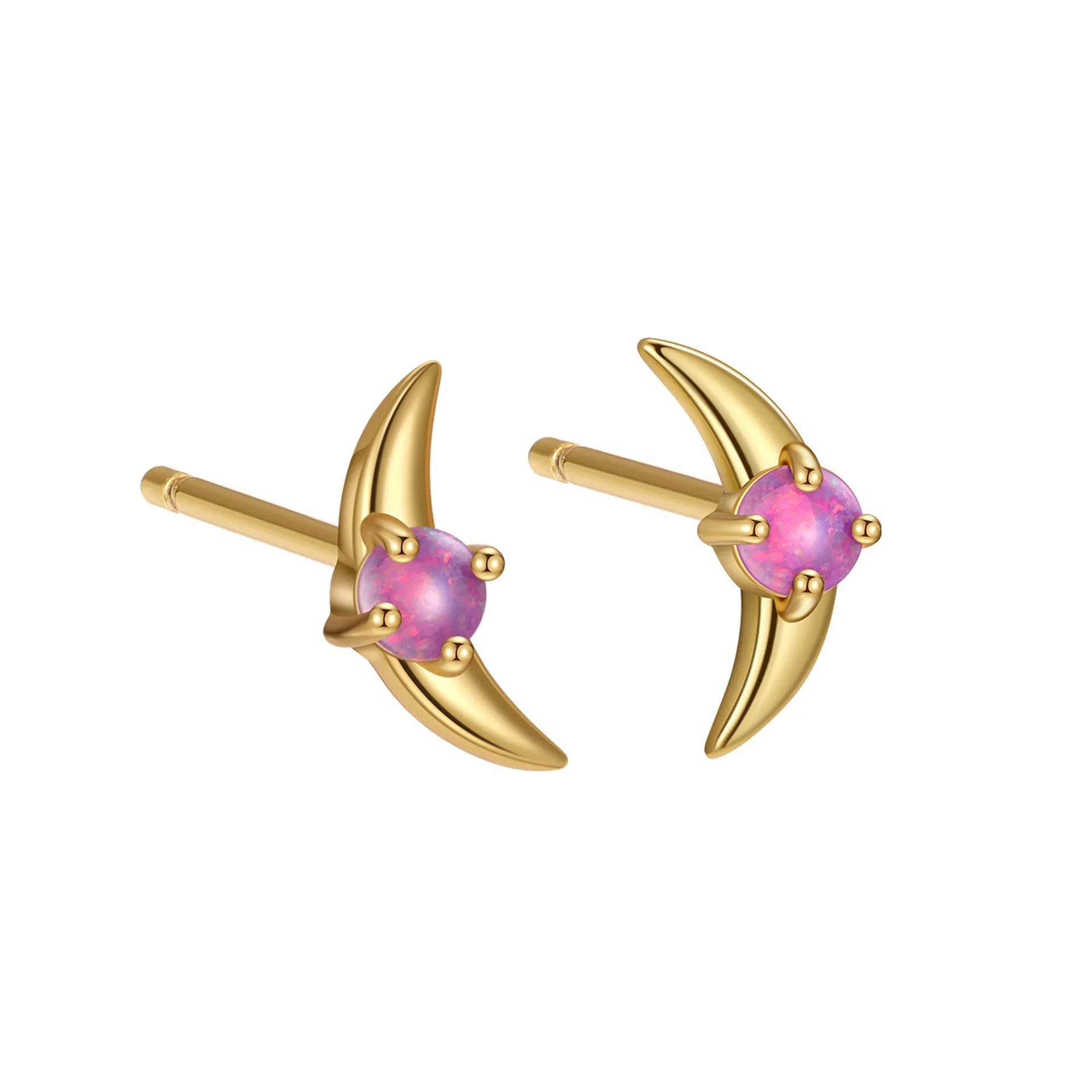 Geometric shaped 925 silver women's earrings with electroplated finish and coloured stone detail.