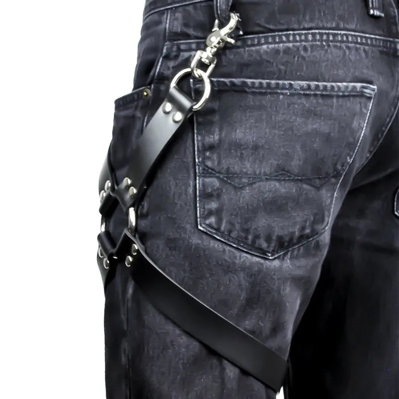Black PU leather leggings showing leather-like texture and legging fit