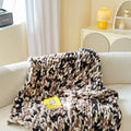 Handmade thick chenille blanket with ice bar striped pattern in a choice of colours, shown laid flat.