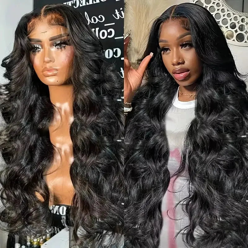 Black big wave lace wig head cover on display showing full texture and lace base construction