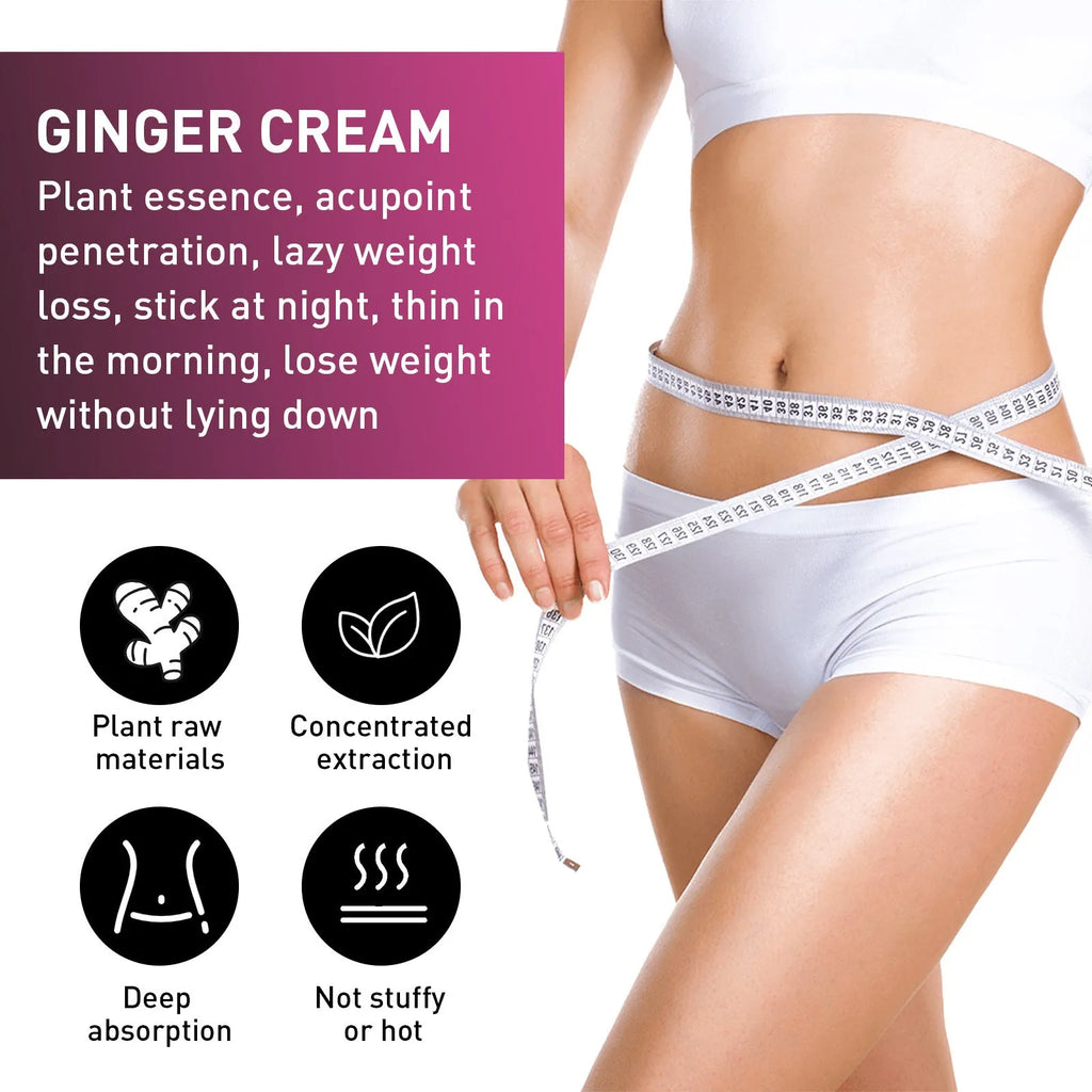 15g pot of ginger body thigh slimming shaping tightening cream with olive oil and hyaluronic acid.