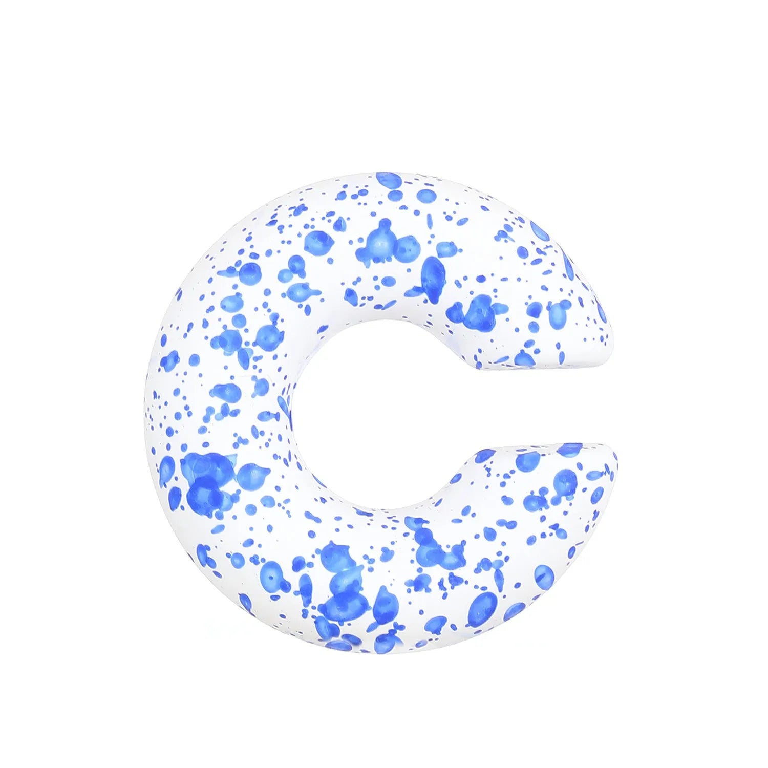 A pair of matte coarse finish round C-shaped clip-on earrings for women, shown in a candy colour.
