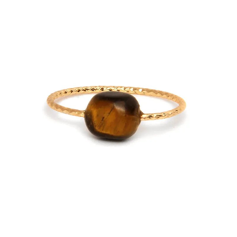 Geometric women's agate ring with original design in one of eight coloured stone variants.