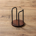 Wooden cup holder with cup puller in black colour showing two cup positions