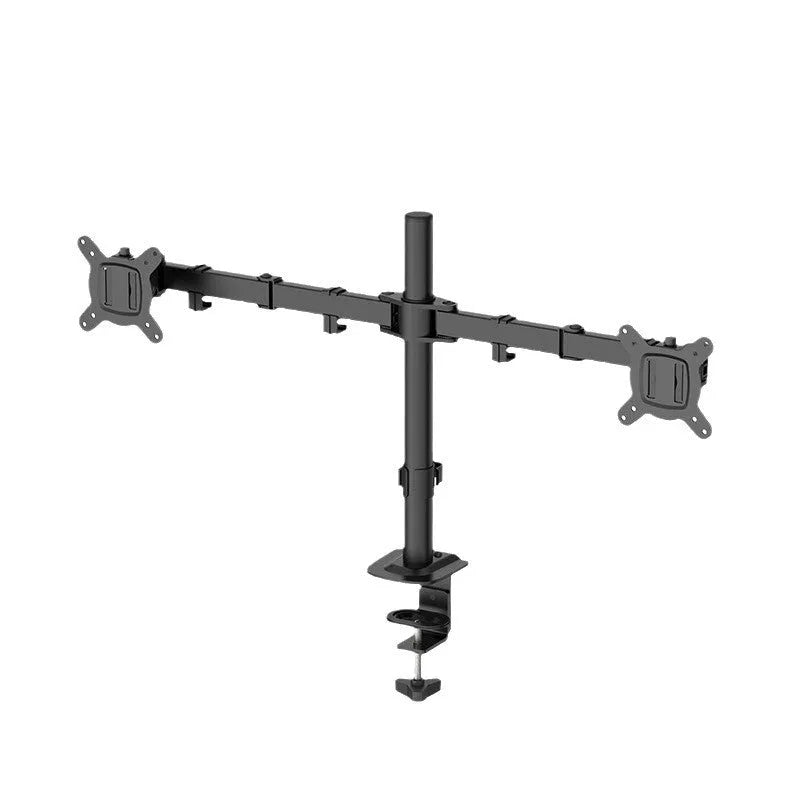Silver SPCC steel lifting rotating computer monitor bracket holding a black screen