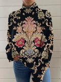 Black knit pullover sweater with a 3D printed pattern, shown in a loose fit.