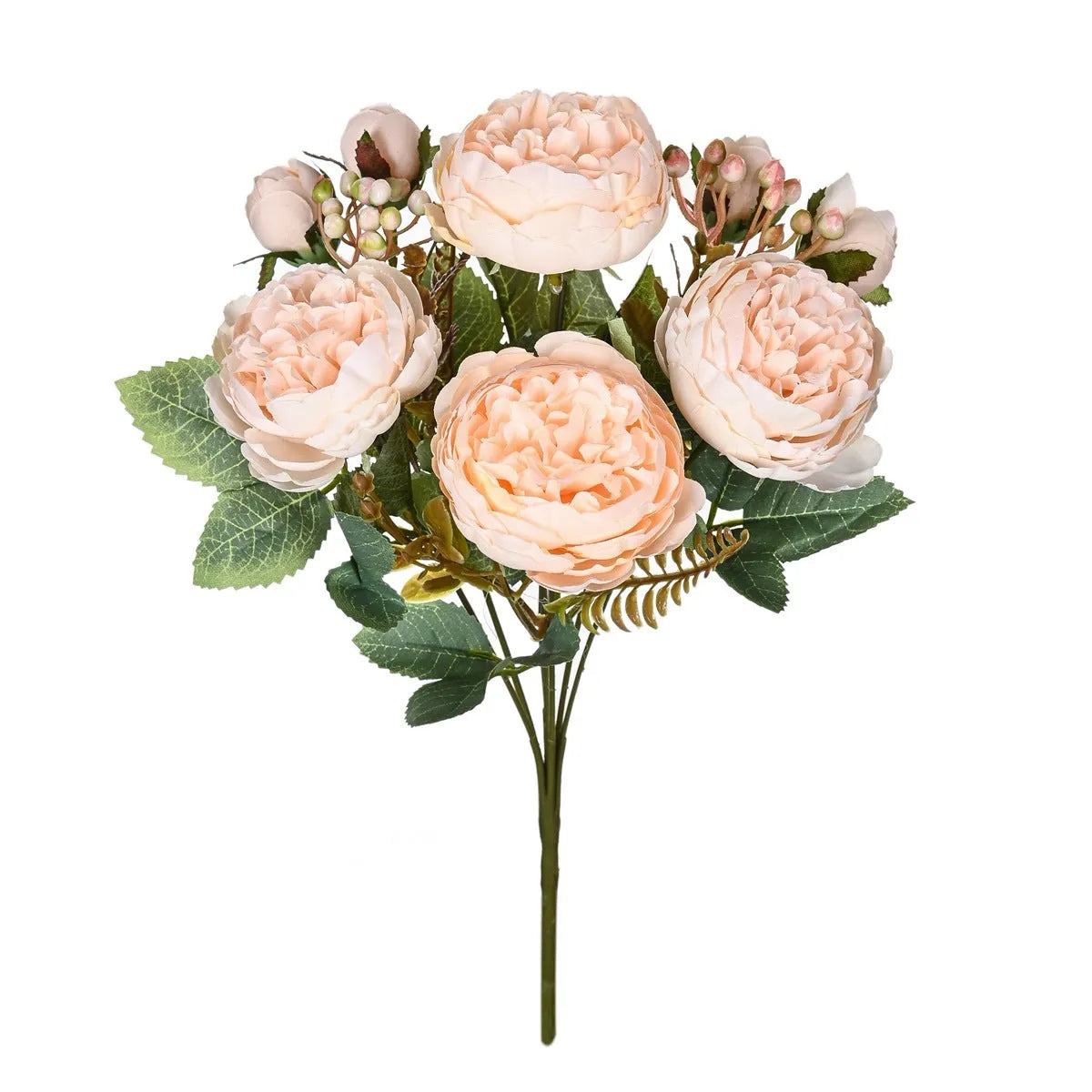 Artificial peony silk flower bouquet in multiple colours for wedding and home decoration
