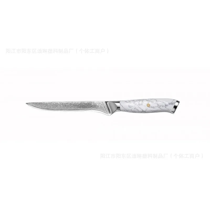 Damascus pattern VG10 steel chef's knife with 21cm blade and 11cm handle, total length 32cm