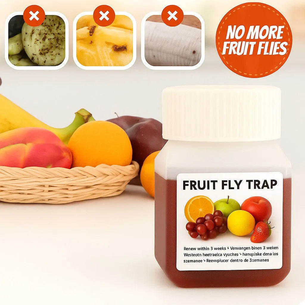 Fruit fly bait liquid bottle with specification options including with and without funnel accessories