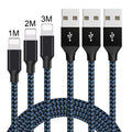 Braided Android fast charging cable in black and white colour with Micro USB connector