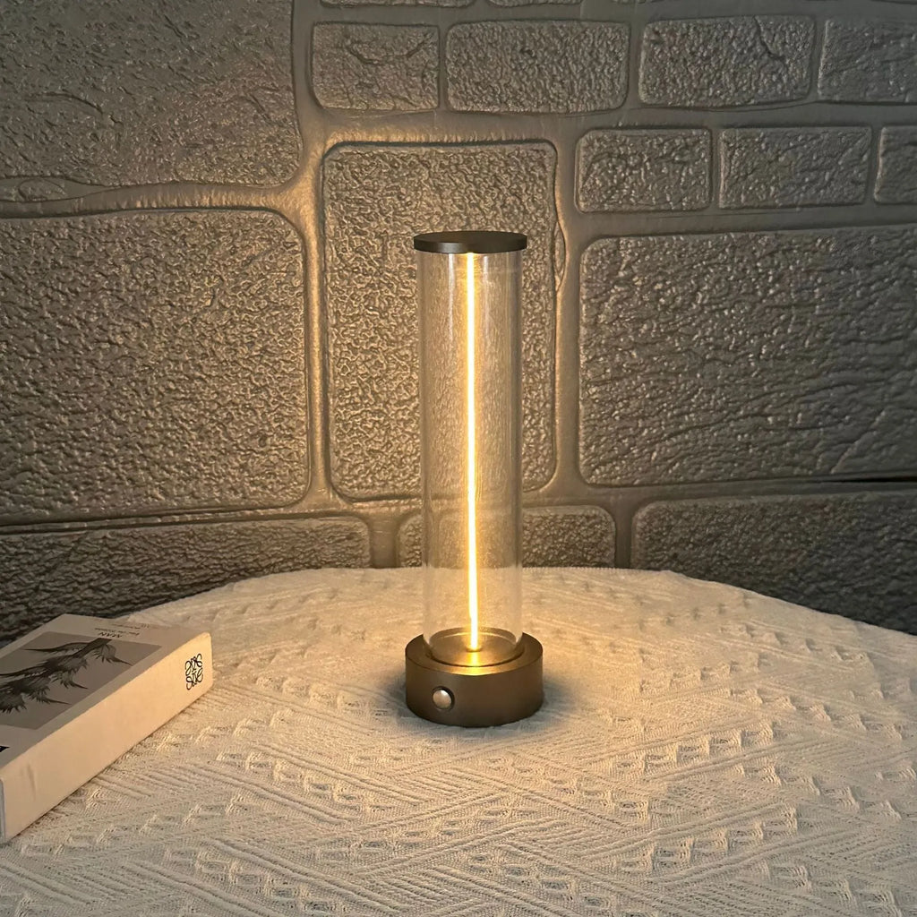 Modern glass LED light strip with magnetic suction for USB charging bedside use