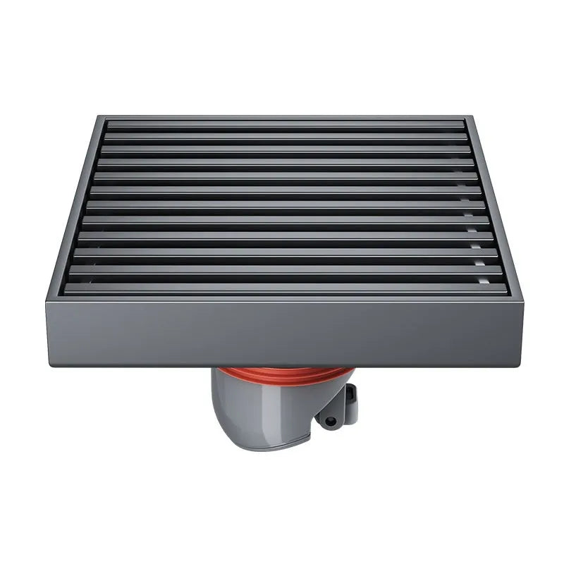 304 stainless steel courtyard floor drain with gun grey finish and 15x15 cm drainage core