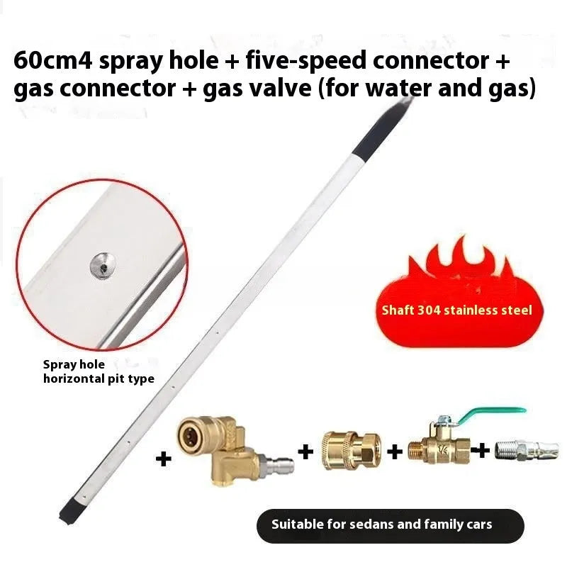 Stainless steel cleaning rod with three nozzles for car water tank and radiator cleaning