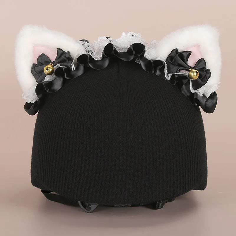 Plush fabric cartoon character helmet cover and matching hat cover set for costumes.