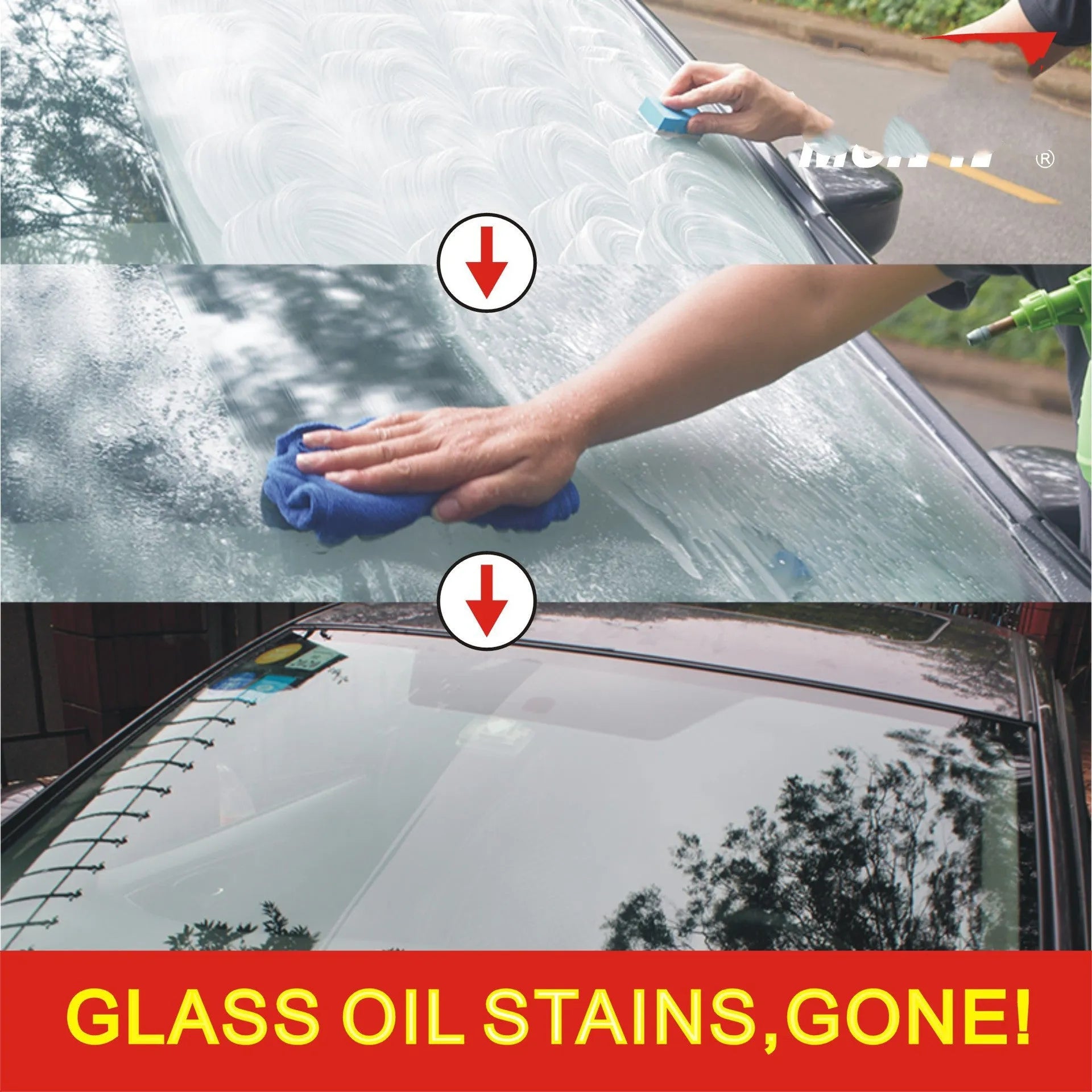 15 ml automotive glass anti-fog spray in English version foil sachet packaging