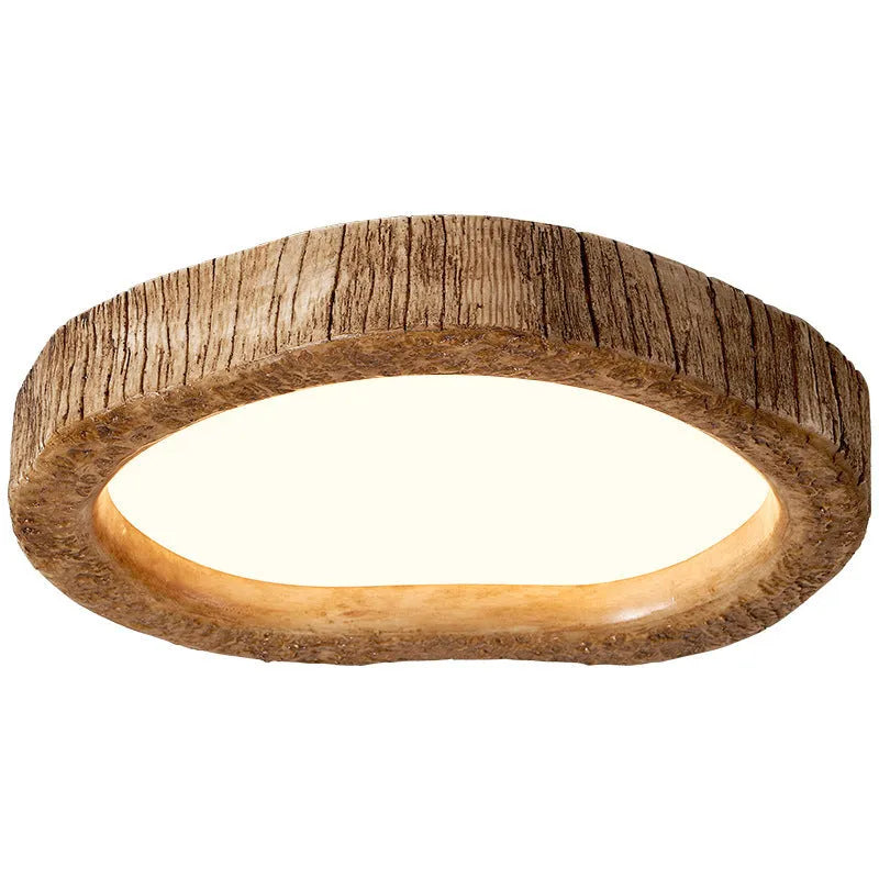 Round wood grain finish ceiling lamp with new Chinese style design