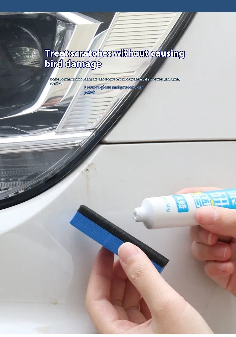 Car repair wax kit with scratch removal polish, brightening wax and frosted sponge mop