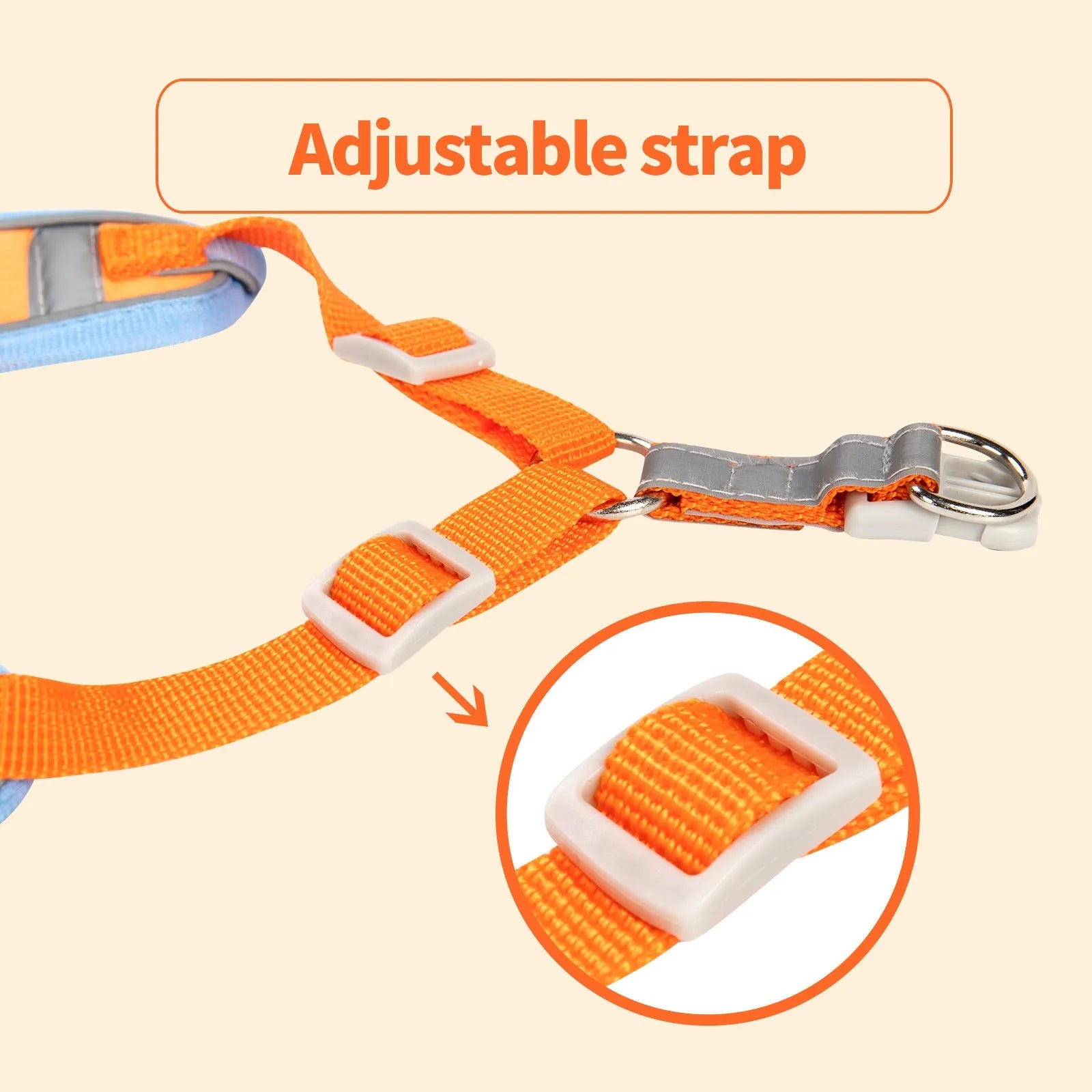 Adjustable haulage rope dog harness in purple showing chest strap and anti-breaking design
