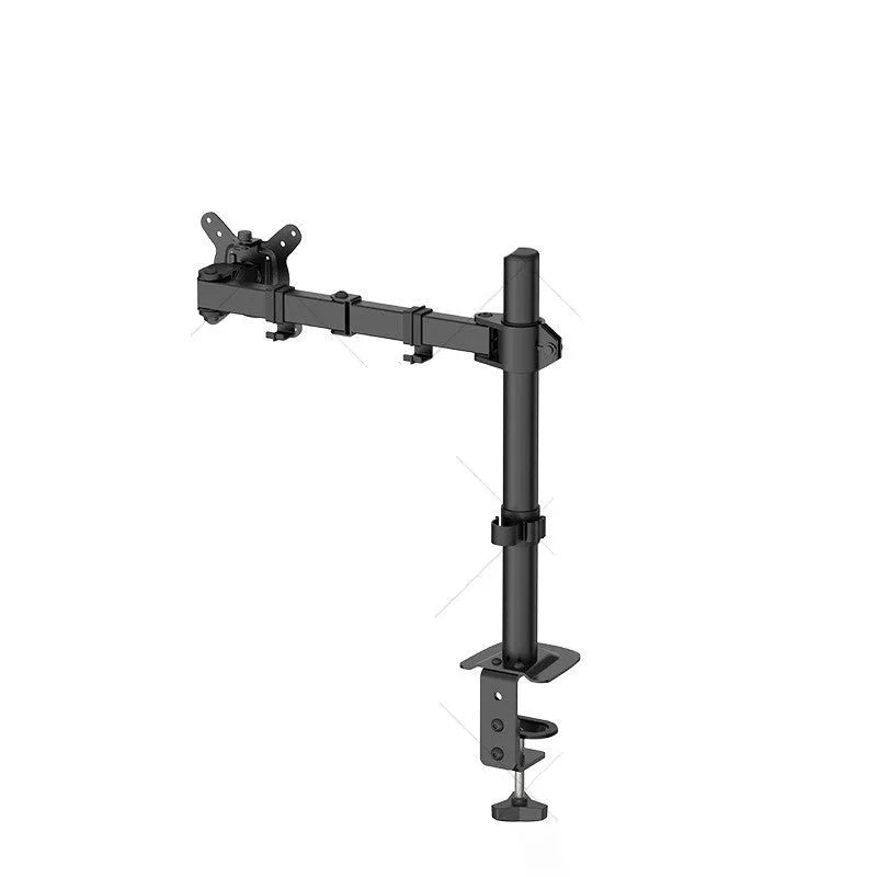 Silver SPCC steel lifting rotating computer monitor bracket holding a black screen