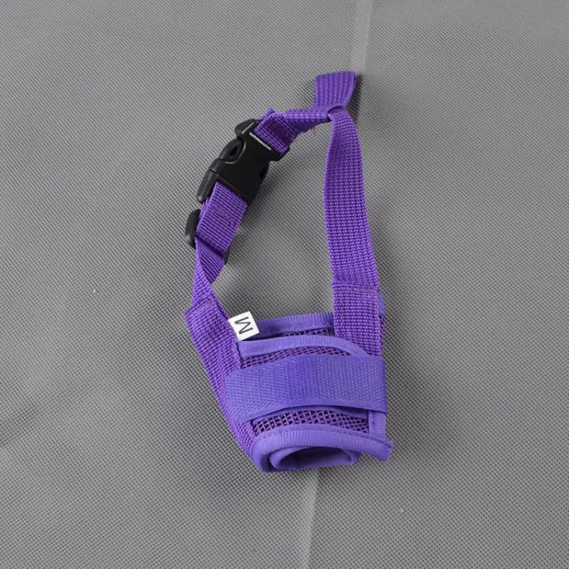 Adjustable plastic dog muzzle in multiple colours for biting and barking control