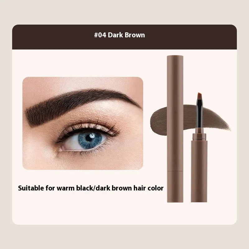 Double-headed eyebrow cream with pencil and powder ends in a choice of five natural colours.