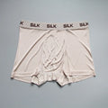 Men's loose fit silk shorts in navy blue, silver grey, or skin colour with mid-waist design