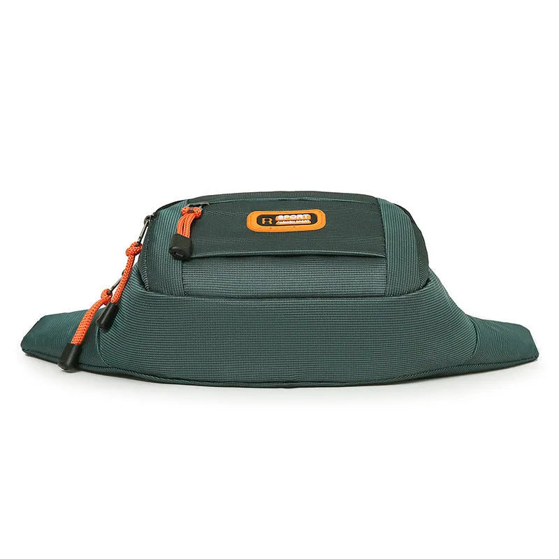 Waterproof slanted chest bag in black, blue, grey or green colour with large capacity for outdoor activities