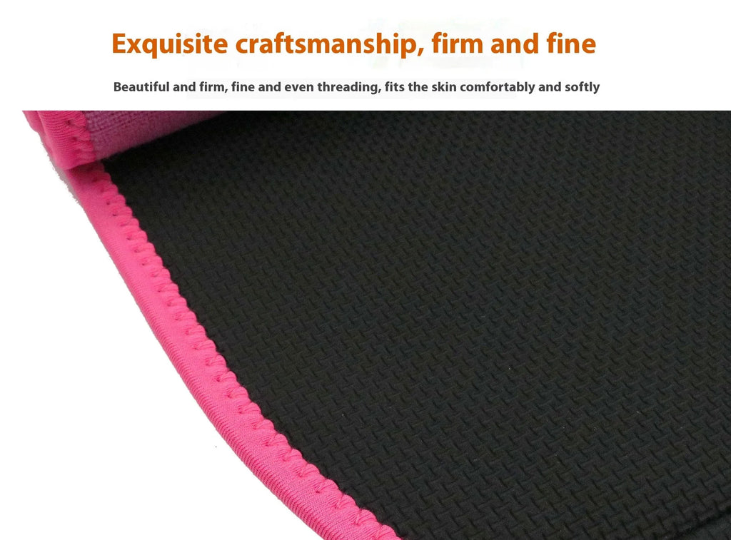 Black neoprene lumbar support waist belt for fitness and running sports.