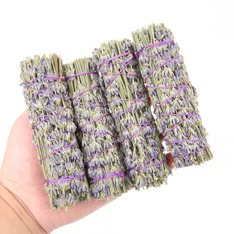Natural dried flower lavender aromatherapy stick measuring 4 inches