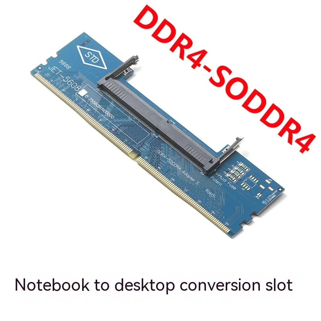 DDR4 laptop to desktop memory adapter card that converts SODIMM modules for desktop motherboard DIMM slots