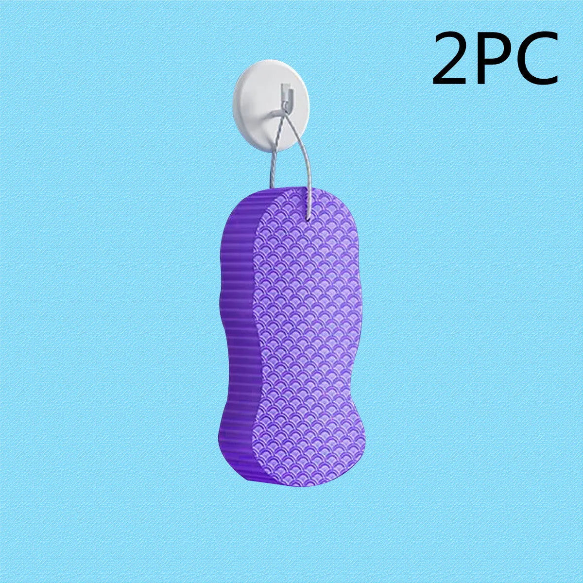3D fish scale pattern bath sponge for body exfoliation in multiple colour options