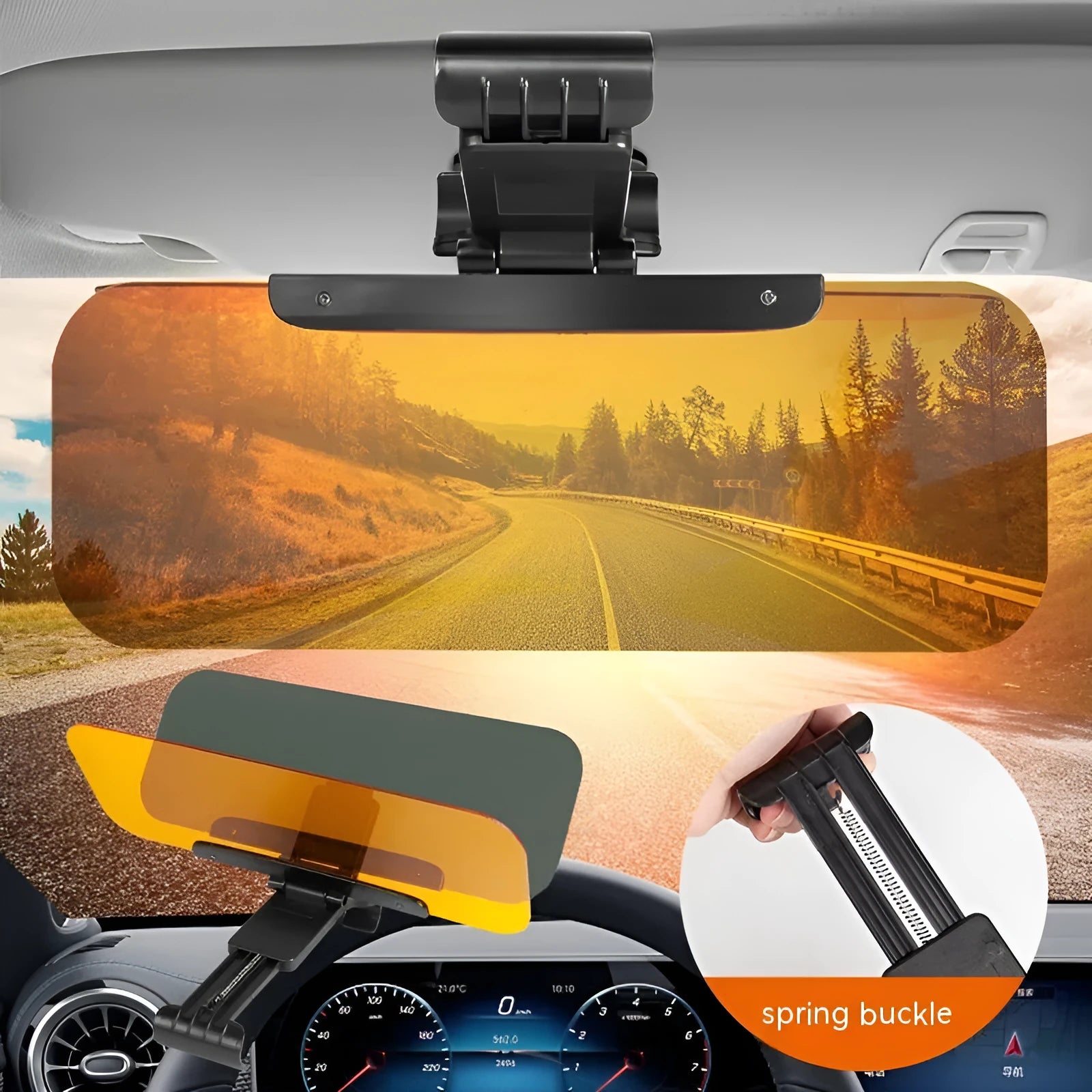 Anti-glare car sun visor with telescopic installation for high beam and sunlight protection