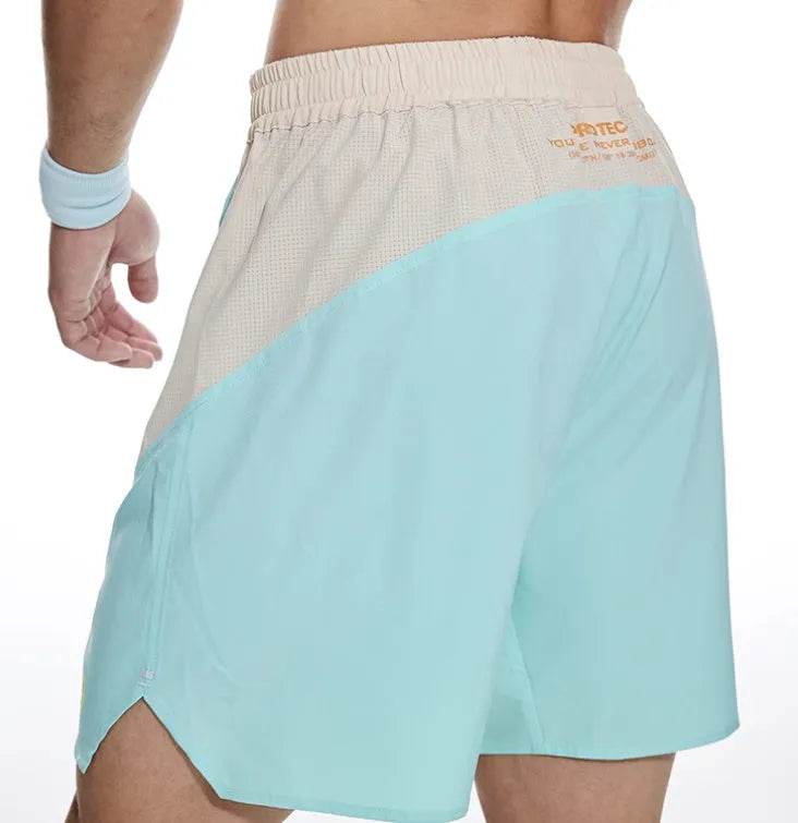 Men's loose workout shorts in dark rock ash colour with elastic waistband and lace-up fly