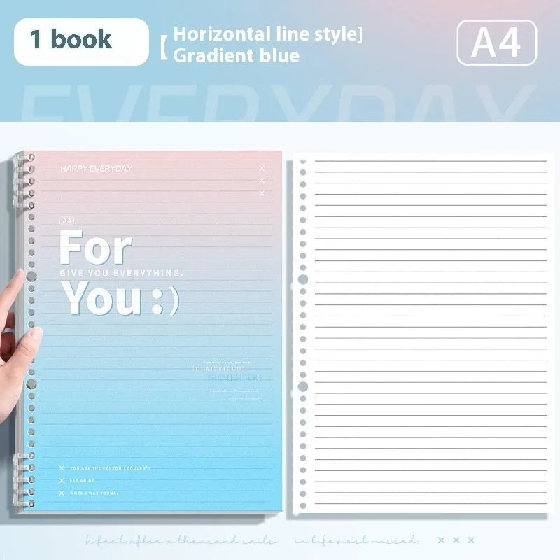 Gradient colour spiral notebook with removable coil binding in A4 and B5 sizes
