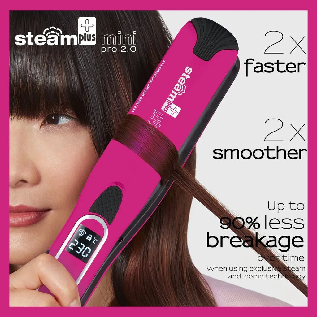 Mini steam splint spray hair straightener in champagne, purple, or rose red colours