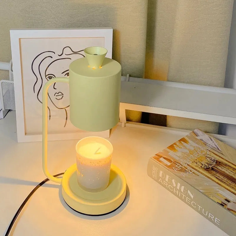 White and yellow European style aromatherapy melting wax lamp with dimmer switch