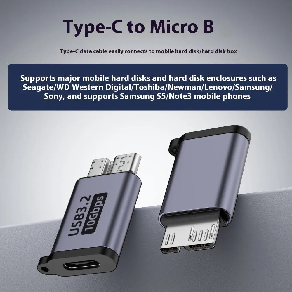 Close-up of a Micro USB to USB-C and USB-A adapter cable set for charging and data transfer.