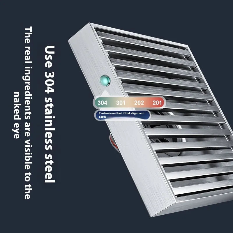 304 stainless steel courtyard floor drain with gun grey finish and 15x15 cm drainage core
