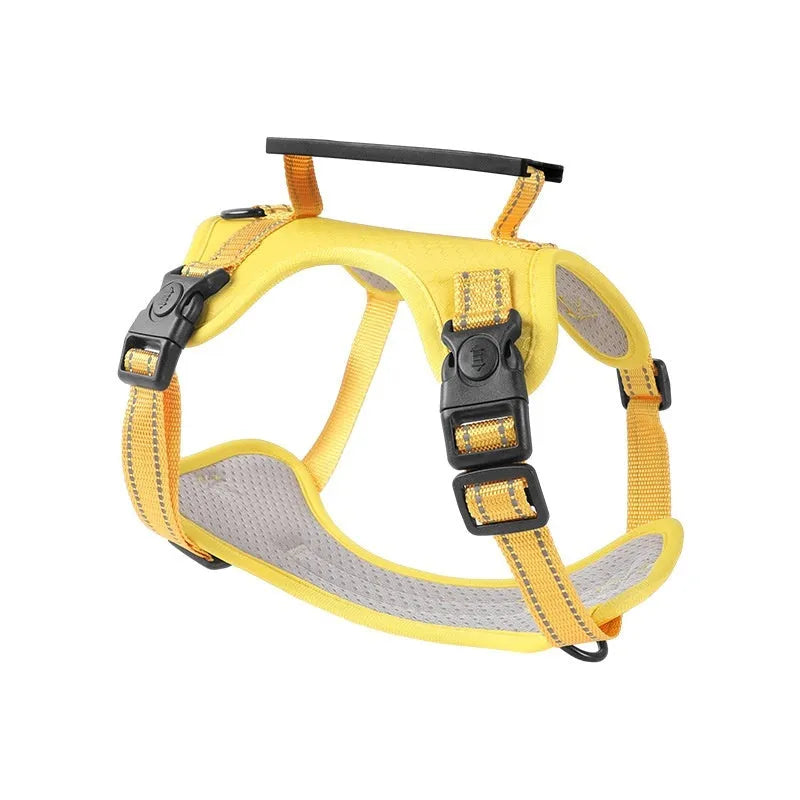 Polyester dog harness in multiple colours with chest attachment for secure walking control