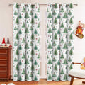 Christmas Forest punching curtain with decorative cut-out pattern on polyester fabric