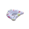 White luminous U-shaped inflatable float on water showing 120x120cm dimensions