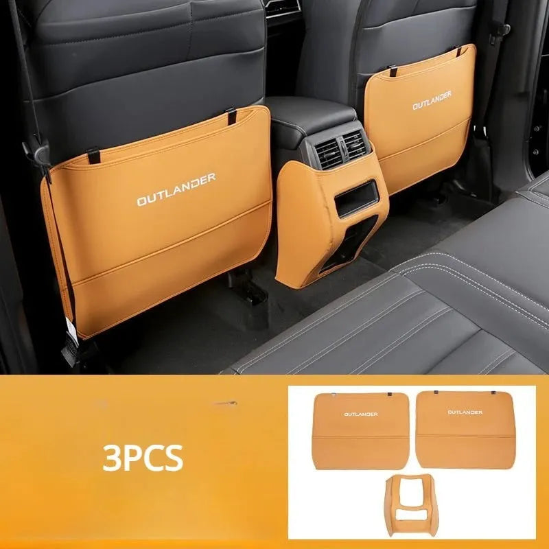 Mitsubishi Outlander leather anti-kick pad set of 3 pieces for seat armrest and console protection