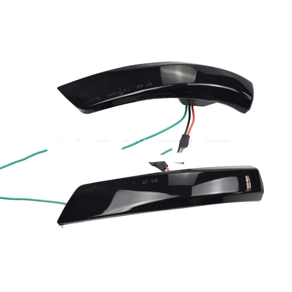 Ford Focus and Mondeo rearview mirror LED waterfall light in blue and yellow two-tone or single yellow.