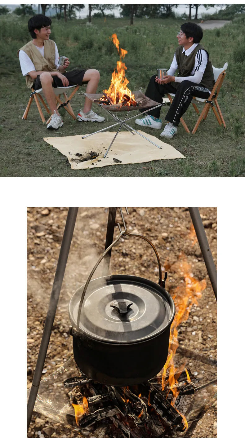 Stainless steel barbecue grill net in silver, shown in large and medium size options for outdoor use.