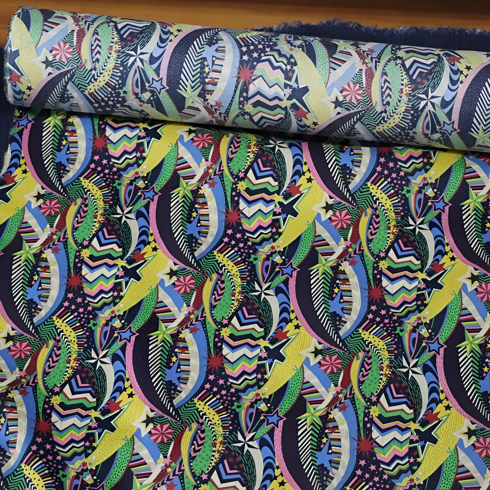Blue floral digital print on 145cm wide 100% cotton fabric