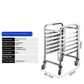 Stainless steel commercial baking tray rack with six layers and a locking mechanism