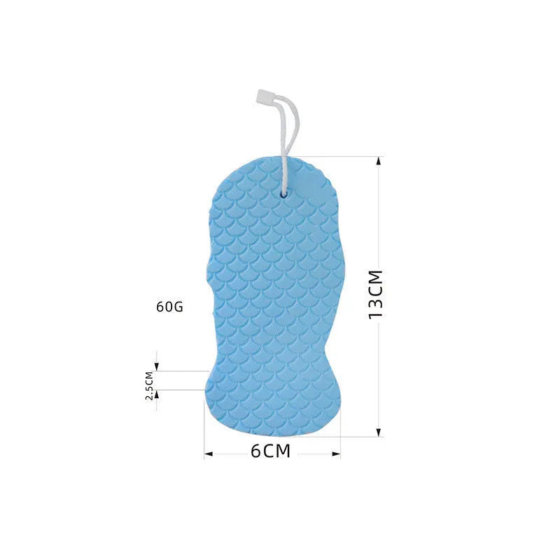3D fish scale pattern bath sponge for body exfoliation in multiple colour options
